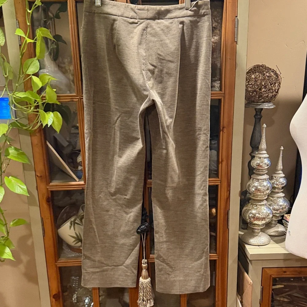 Elegant Women's brushes cotton pin strip Gray Pants - Picture 4 of 8